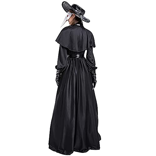 Disfraz de Cosplay de Doctor de la Peste, Ropa, Capa Negra, máscara de Pico de pájaro de Halloween, Disfraz Steampunk, Disfraz para Mujer, Fiesta de Adultos