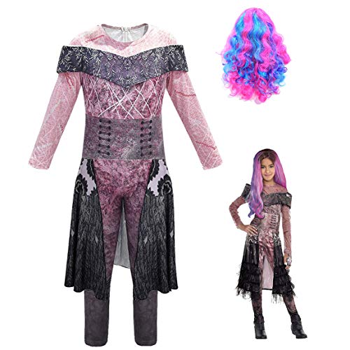 Disfraz de Descendants 3 para niña: Mal | Audrey | Disfraces UMA Deluxe Dress Up Onesies Kids Evie Halloween Cosplay Outfits