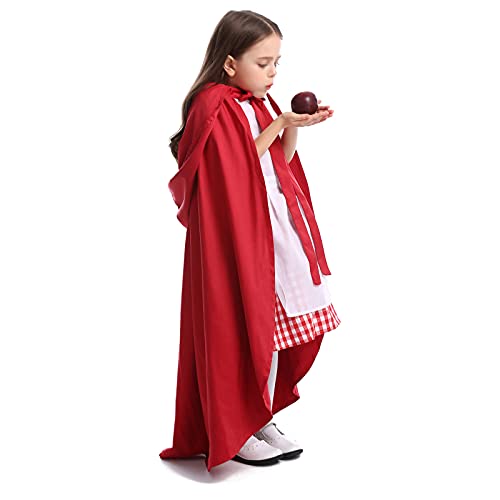 Disfraz de Halloween de Caperucita Roja para mujer, vestido de cosplay gótico y capa de fiesta (rojo para niños, S)