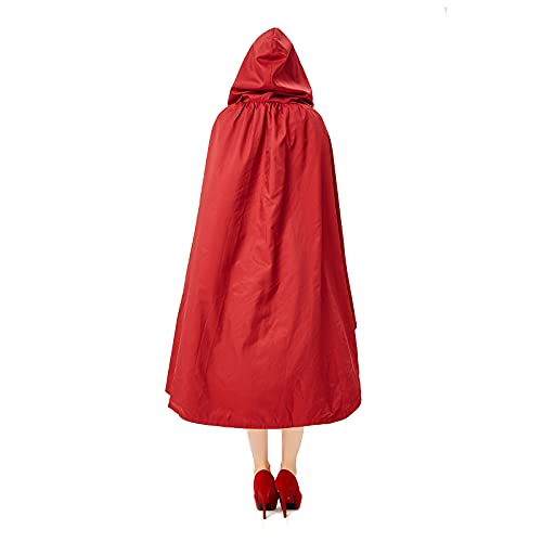 Disfraz de Halloween de Caperucita Roja para mujer, vestido de cosplay gótico y capa de fiesta (rojo para niños, S)