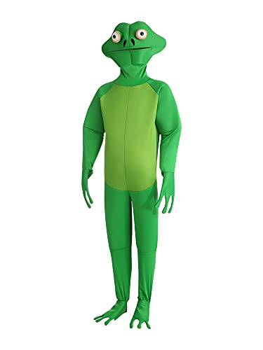 Disfraz de Halloween Disfraces de Rana de Gallo Mono Divertido Adulto Cosplay Animal Onesie, verde, XL