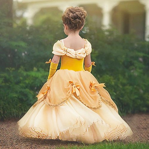 Disfraz de princesa de la Bella y la Bestia, vestido de fiesta de Halloween, vestido de princesa para niña