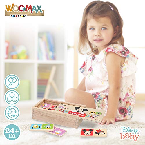 Disney - Domino madera infantil Juego de mesa para niños 2 3 4 años - Juegos de memoria Juegos Juguetes educativos Niños 2 años - Juegos estimulación cognitiva Domino Mickey