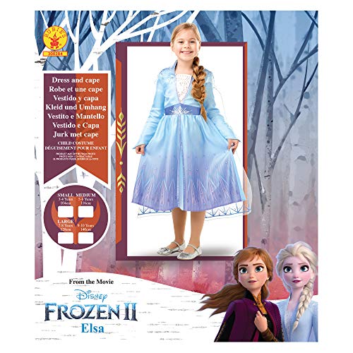 Disney, Elsa Travel Frozen2 Classic - Disfraz de Elsa Travel, Multicolor, L (7-8 años)