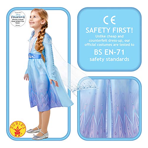 Disney, Elsa Travel Frozen2 Classic - Disfraz de Elsa Travel, Multicolor, S (3-4 años)