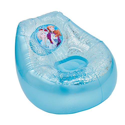 Disney Frozen 289FZO Silla Inflable con Purpurina para niños, Color Azul y Blanco