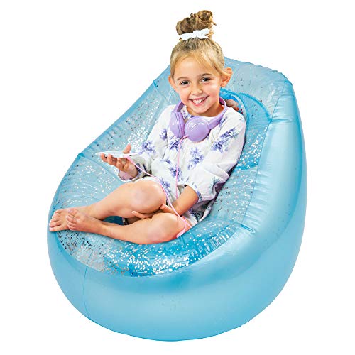 Disney Frozen 289FZO Silla Inflable con Purpurina para niños, Color Azul y Blanco