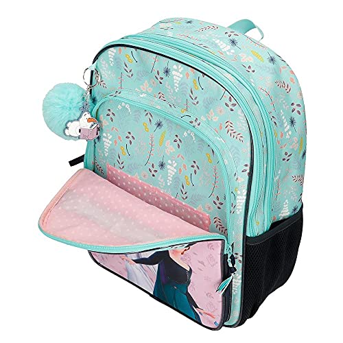 Disney Frozen Arendelle is Home Mochila Escolar Doble Compartimento Adaptable a Carro Azul 30x40x13 cms Poliéster 15,6L