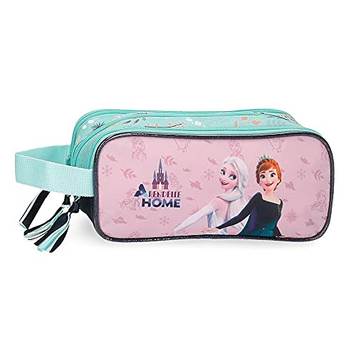 Disney Frozen Arendelle is Home Neceser Tres Compartimentos Azul 22x10x9 cms Poliéster