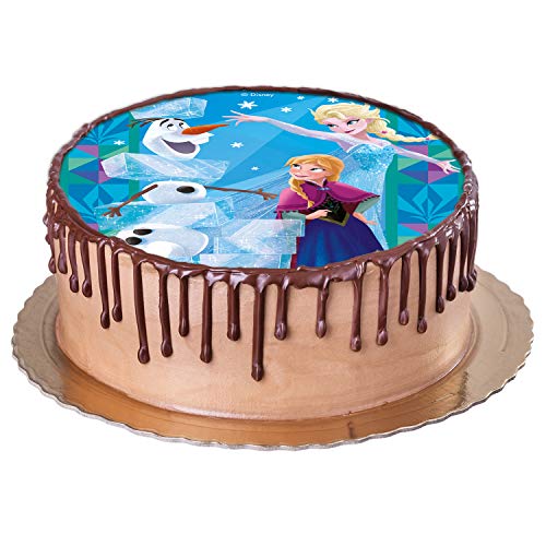 Disney Frozen Elsa, Ana & Olaf Oblea Comestible Para Tarta Redonda 20cm