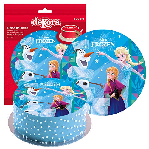 Disney Frozen Elsa, Ana & Olaf Oblea Comestible Para Tarta Redonda 20cm