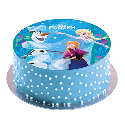 Disney Frozen Elsa, Ana & Olaf Oblea Comestible Para Tarta Redonda 20cm