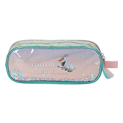 Disney Frozen Follow Your Dreams Estuche Doble Azul 23x9x7 cms Poliéster