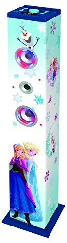 Disney Frozen - Torre de Sonido con Altavoces Luminosos con Bluetooth, micrófono, Mando a Distancia, Ideal para Karaoke (Lexibook K8050FZ)