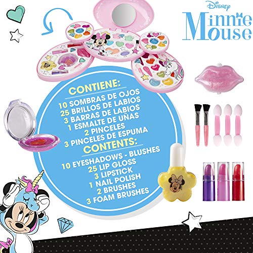 Disney - Maletín maquillaje Minnie Mouse para niños y niñas 5 años, Pintauñas Niñas, Manicura juguete (77199)