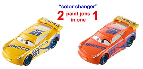 Disney Mattel GDK06 Pixar Cars 3 - Vehículo Dinoco Cruz Ramirez Cambio De Color, Coche De Juguete, Multicolor