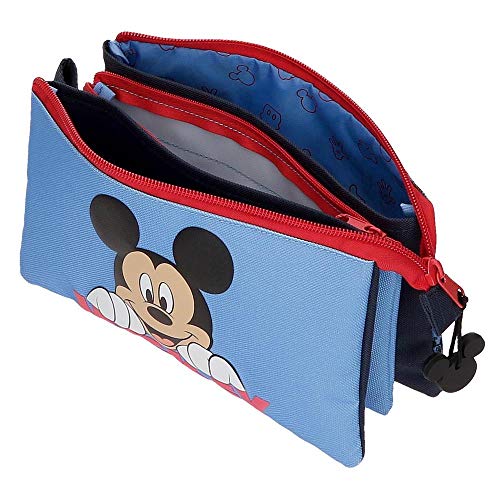 Disney Mickey Moods Estuche Triple Rojo 22x12x5 cms Poliéster