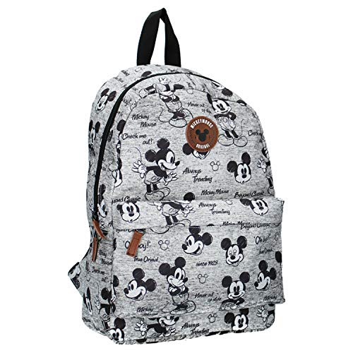 Disney Mickey Mouse - Mochila infantil - Never Out of Style - Gris - Talla única