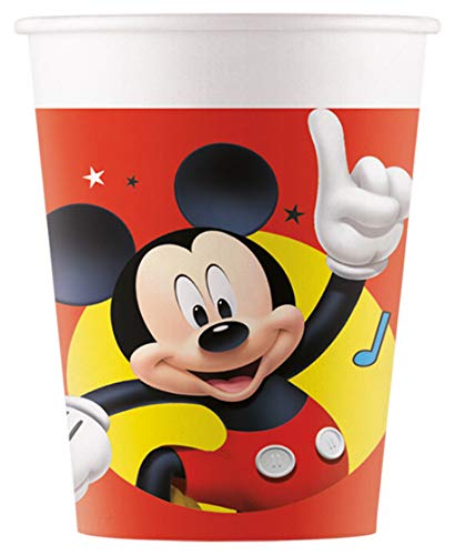 Disney Mickey Mouse - Vajilla de mesa (36 piezas, incluye servilletas, platos de cartón, vasos de papel, para 8 personas)