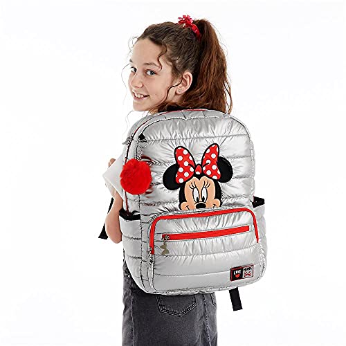 Disney Minnie My Pretty Bow Mochila Escolar para Portátil 15,6" Gris 32x42x14 cms Poliéster 20,16L