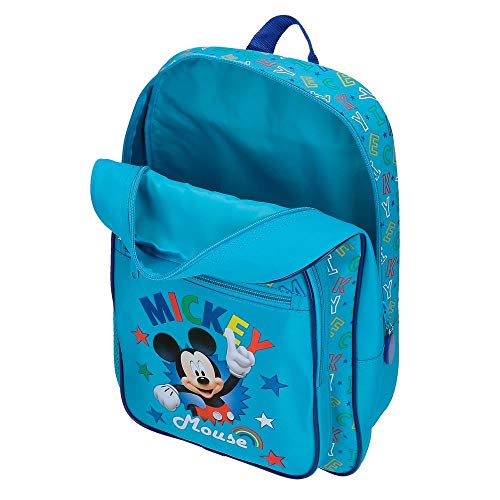 Disney Mochila Escolar Mickey Stars, 29x38x12 cm, Azul