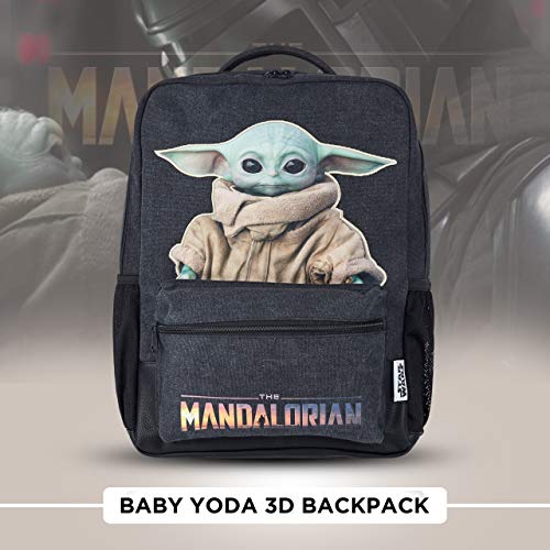 Disney® - Mochila oficial de bebé Yoda Mandalorian Grogu The Child | Mochila grande de Star Wars – adecuada para niños mayores, adolescentes y adultos 48 cm x 35 cm x 13 cm