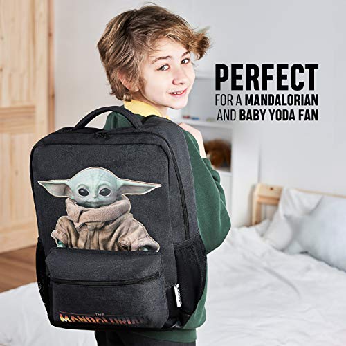 Disney® - Mochila oficial de bebé Yoda Mandalorian Grogu The Child | Mochila grande de Star Wars – adecuada para niños mayores, adolescentes y adultos 48 cm x 35 cm x 13 cm