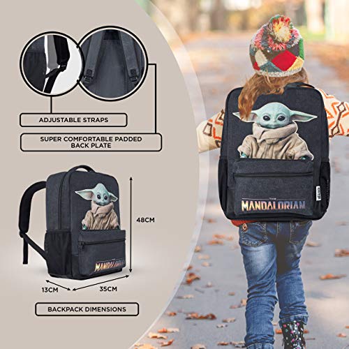 Disney® - Mochila oficial de bebé Yoda Mandalorian Grogu The Child | Mochila grande de Star Wars – adecuada para niños mayores, adolescentes y adultos 48 cm x 35 cm x 13 cm