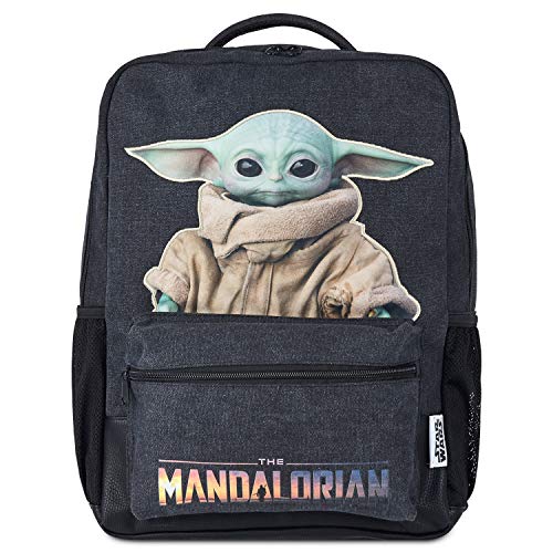 Disney® - Mochila oficial de bebé Yoda Mandalorian Grogu The Child | Mochila grande de Star Wars – adecuada para niños mayores, adolescentes y adultos 48 cm x 35 cm x 13 cm