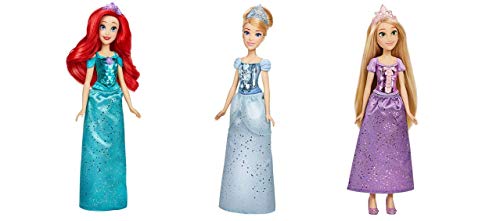 Disney- MUÑECA Princesa Brillo Real 30 CM Mod. SDOS. (Ariel, Rapunzel Y Cenicienta), Multicolor (Hasbro F08815L0)