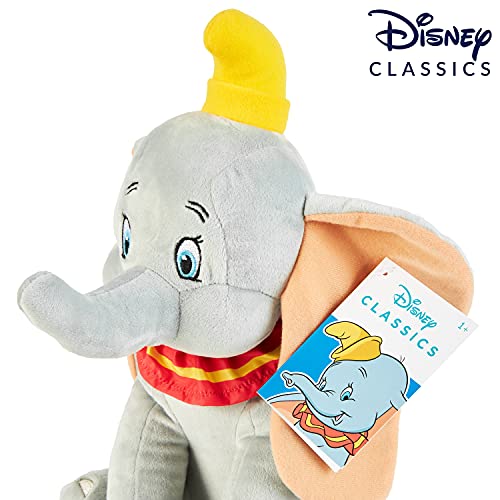 Disney Peluches Pequeños de Stitch, Simba y Dumbo, Peluche Bebe 28 cm, Disney Juguetes Interactivos (Gris Dumbo)