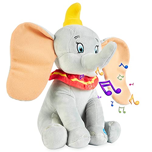 Disney Peluches Pequeños de Stitch, Simba y Dumbo, Peluche Bebe 28 cm, Disney Juguetes Interactivos (Gris Dumbo)