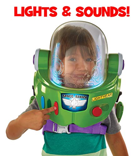 Disney Pixar Toy Story 4 Buzz Lightyear Casco de Astronauta de Juguete para Jugar a rol con Jetpack, Luces, Frases y Sonidos auténticos, Multicolor (Mattel GDP86)