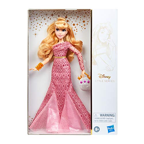 Disney Princess Style Series Aurora Fashion Doll, Vestido de Estilo contemporáneo con Pendientes, Monedero y Zapatos, Juguete para niñas de 6 años en adelante