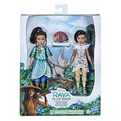 Disney Raya y el último dragón Young Raya and Namaari Fashion Dolls 2 Unidades, Ropa de muñeca de Moda, Juguete para niños de 3 años en adelante