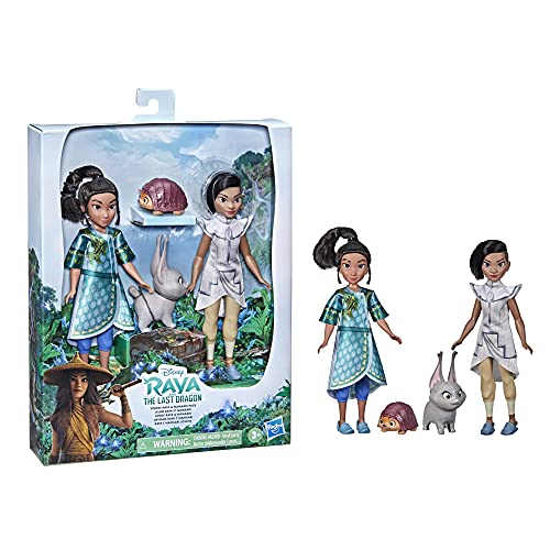 Disney Raya y el último dragón Young Raya and Namaari Fashion Dolls 2 Unidades, Ropa de muñeca de Moda, Juguete para niños de 3 años en adelante