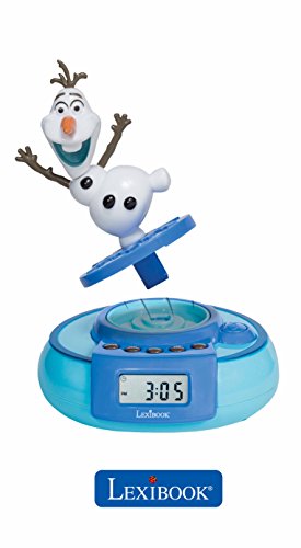 Disney RL985FZ Frozen-Radio Despertador, Olaf Salta al Despertar (Lexibook, Color Azul Claro