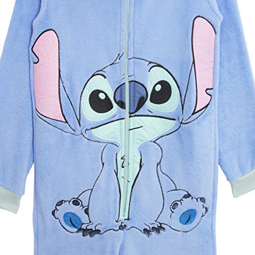 Disney Stitch Pijama Entero para Niñas De Una Pieza Super Suaves, Disfraces de Animales, Ropa de Dormir Niña Invierno, Pijamas Monos con Capucha Orejas 3D, Regalos para Niños 13-14 Años (11/12 años)