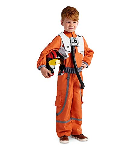 Disney Store - Disfraz Poe Dameron de vuelo Piloto de caza T-70 Ala-X Militar Star Wars El Despertar de la Fuerza con Casco Niño Niño Masculino Carnaval 5 6 años