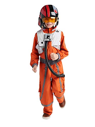 Disney Store - Disfraz Poe Dameron de vuelo Piloto de caza T-70 Ala-X Militar Star Wars El Despertar de la Fuerza con Casco Niño Niño Masculino Carnaval 5 6 años