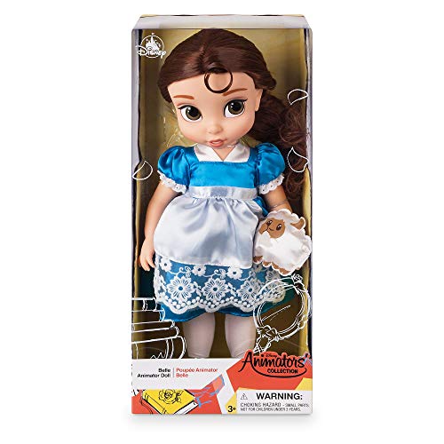 Disney Store: muñeca niña Coleccionable de la Princesa Bella (colección Animators), La Bella y la Bestia, 39 cm, Pelo enraizado, Traje y Zapatos realistas, Oveja en Raso Acolchado, Mayores de 3 años