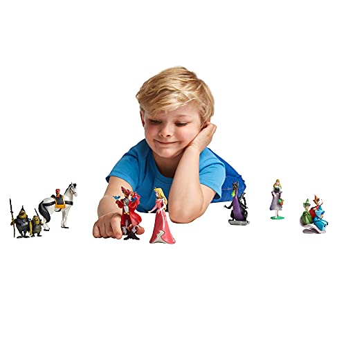 Disney Store Sleeping Beauty Deluxe - Figura decorativa (8 unidades, incluye 8 figuras moldeadas de plástico)