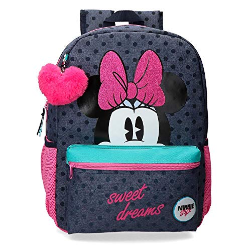 Disney Sweet Dreams Minnie Mochila Escolar, 42 cm, Adaptable, color Azul