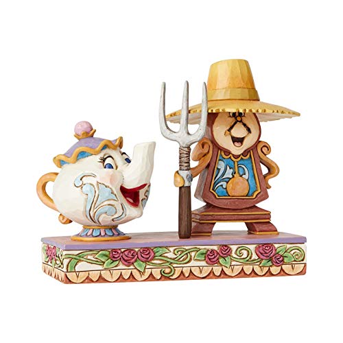 Disney Traditions, Figura de Ding Dong y la Señora Potts de "La Bella y la Bestia", para coleccionistas, Enesco