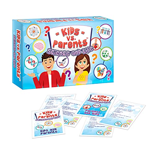 Diversión perfecta para niños, juego familiar, niños vs. padres. ciencia y vida, juego de cartas familiares, juego inteligente