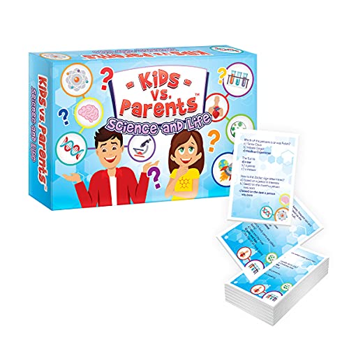 Diversión perfecta para niños, juego familiar, niños vs. padres. ciencia y vida, juego de cartas familiares, juego inteligente