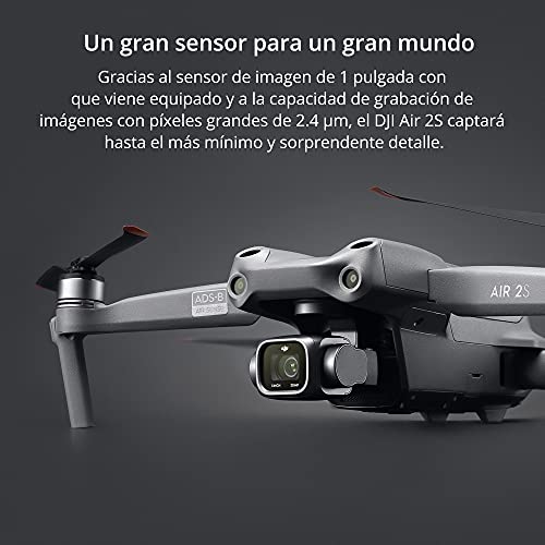 DJI Air 2S- Drone, Quadcopter, 3 Ejes Gimbal con Cámara, Vídeo en 5.4K, Sensor CMOS de 1 pulgada, Detección de obstáculos en 4 direcciones, Transmisión en FHD desde 12 km (FCC), MasterShots, Gris