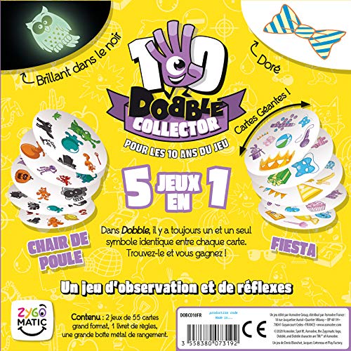 Dobble Collector de 10 años Asmodee - Juego de Mesa - Juego de Mesa - Juego de observación y Velocidad