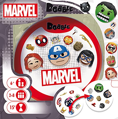 Dobble Marvel Emoji Asmodee - Juego de cartas y velocidad y observación