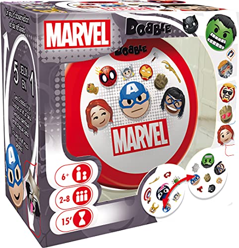 Dobble Marvel Emoji Asmodee - Juego de cartas y velocidad y observación